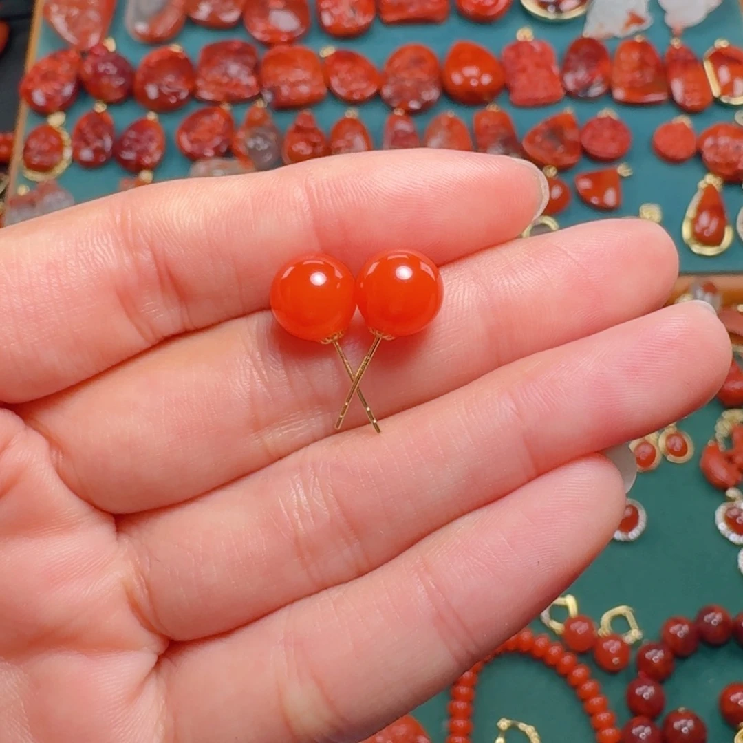 南红玛瑙南红18K金镶嵌