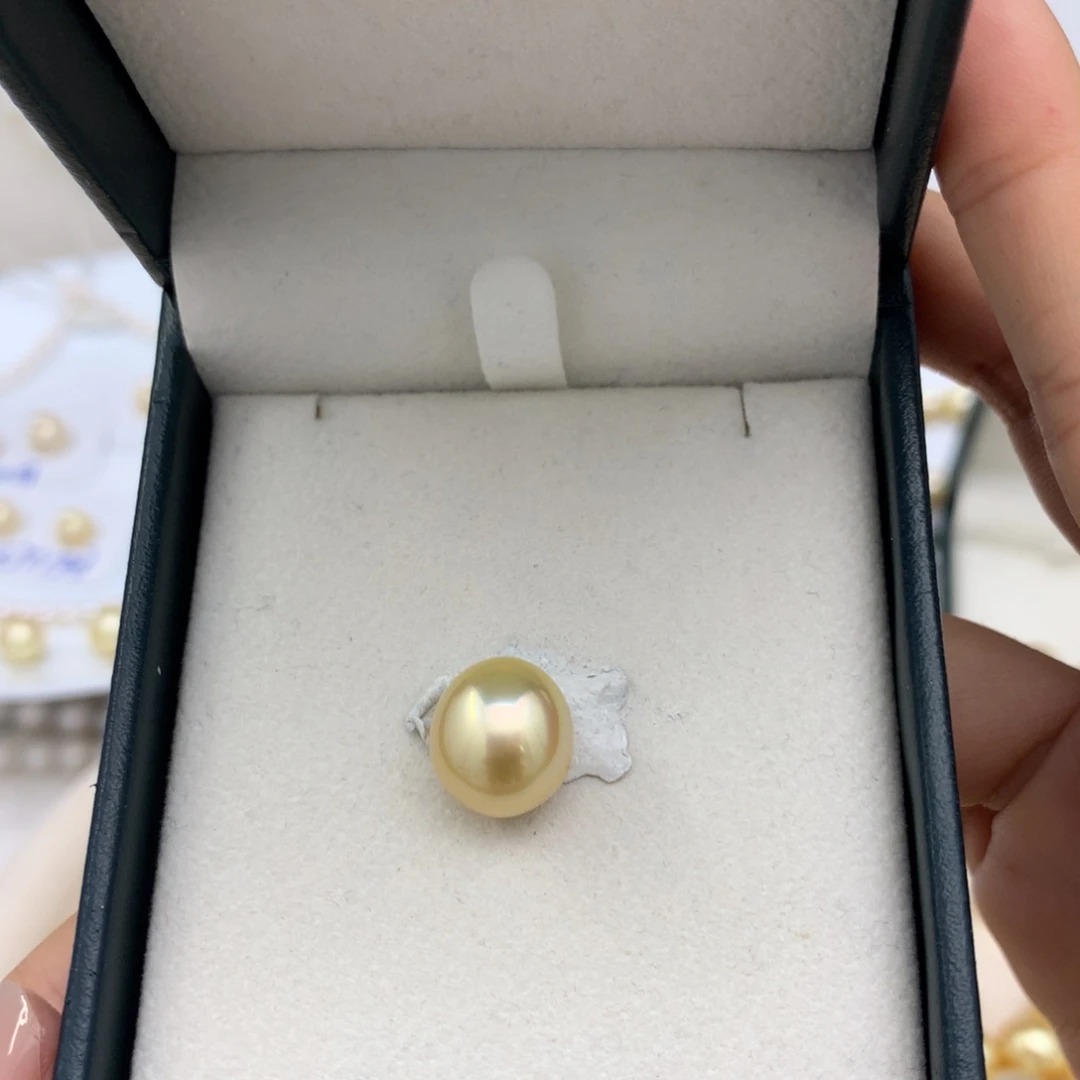 海水珍珠裸珠11.9mm极强光镜面金珠