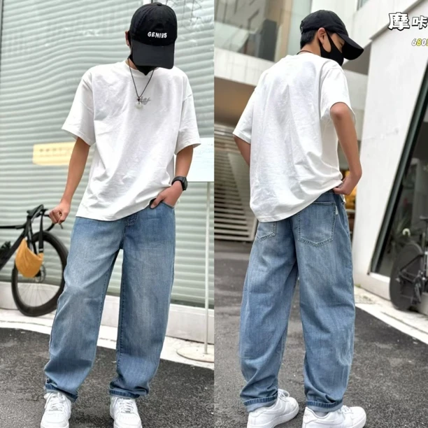 大童青少年春夏款牛仔裤薄款舒适裤子68058 百搭帅气老爹牛仔裤潮