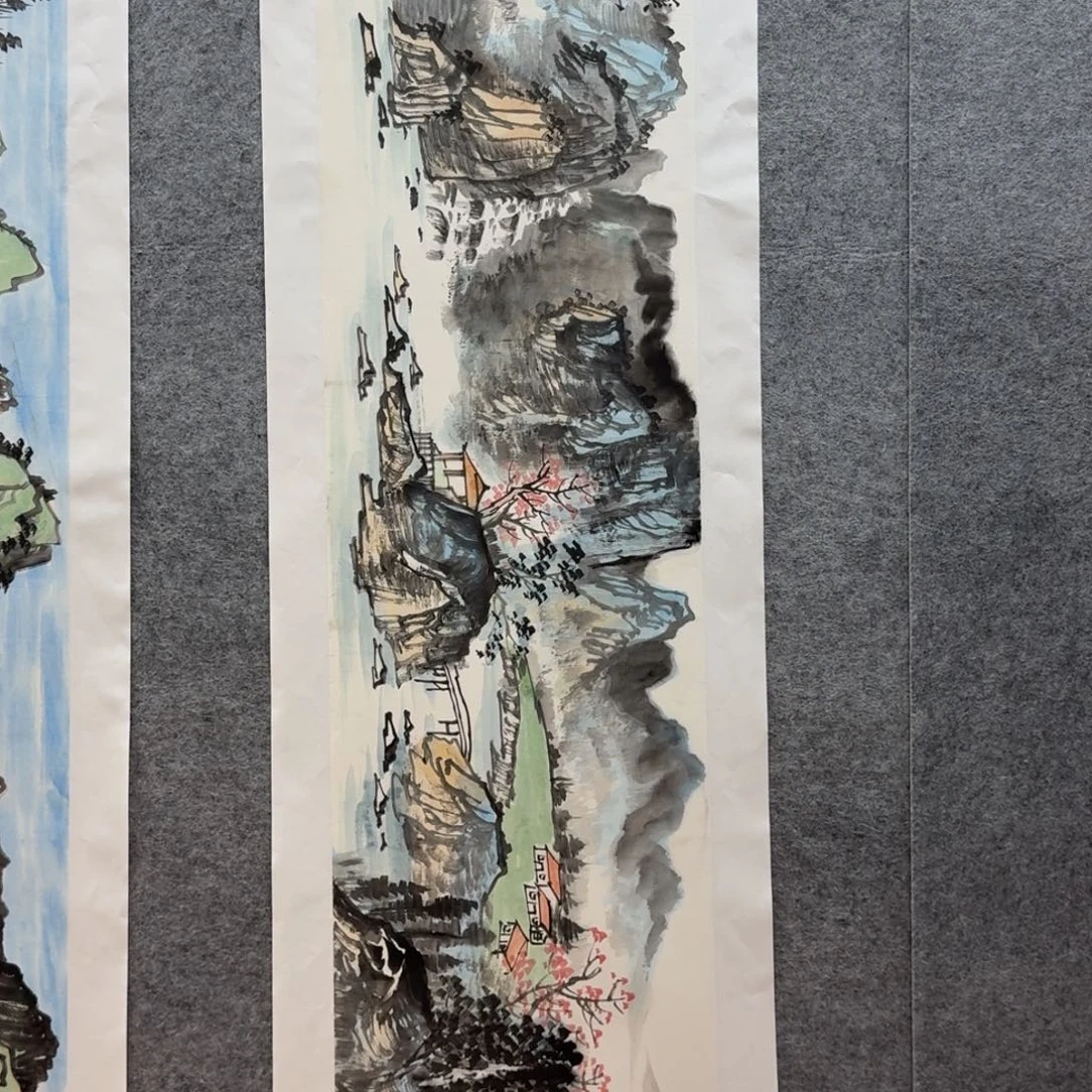 国画张东四尺对开作品