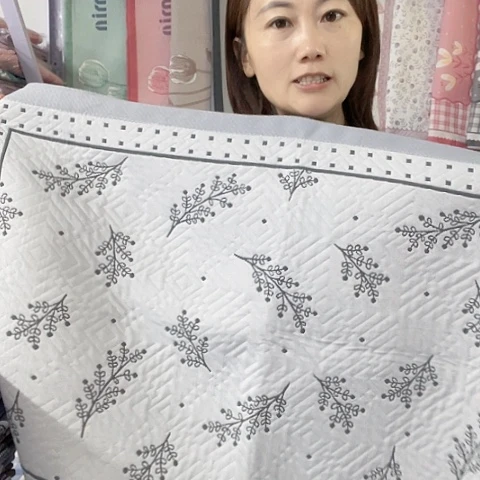 棉纱布灰色春叶纯棉