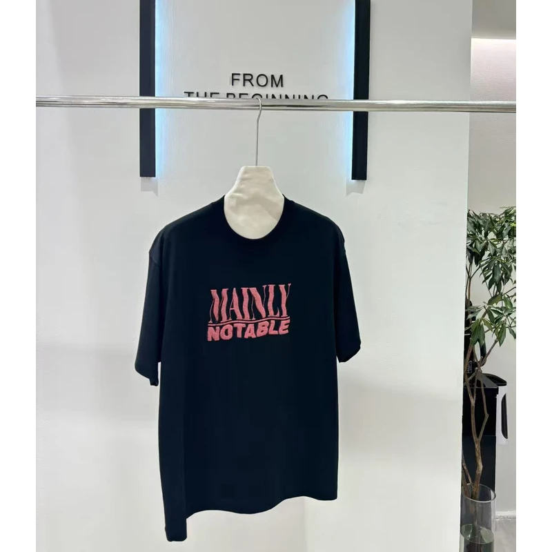 十三行男装 【波纹字母T】简约ins休闲短袖T恤男6356（福福）