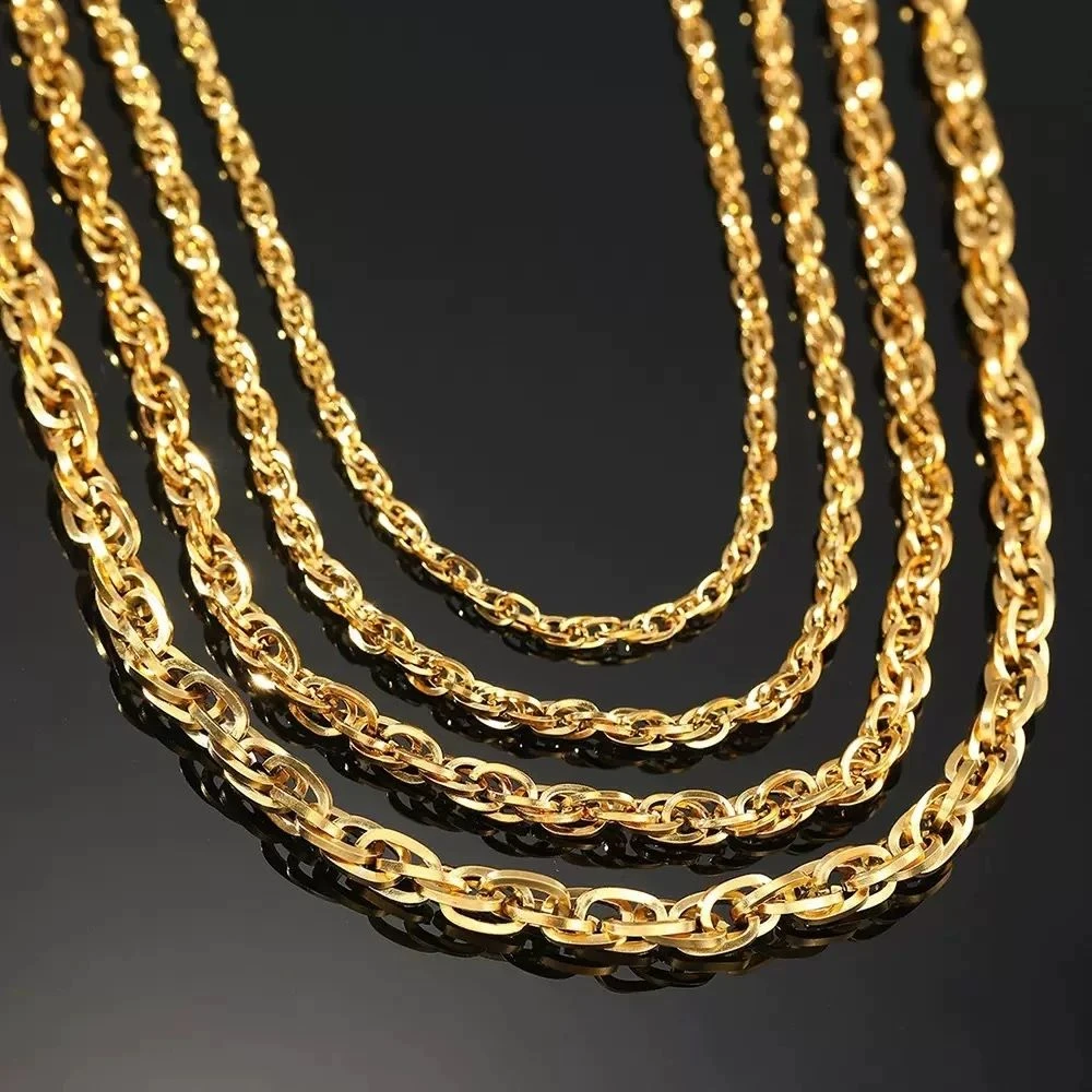 合金项链 时尚百搭 水波纹项链潮流素款