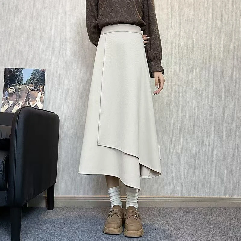 春夏新款法式女半截裙不规则时尚百搭A字裙
