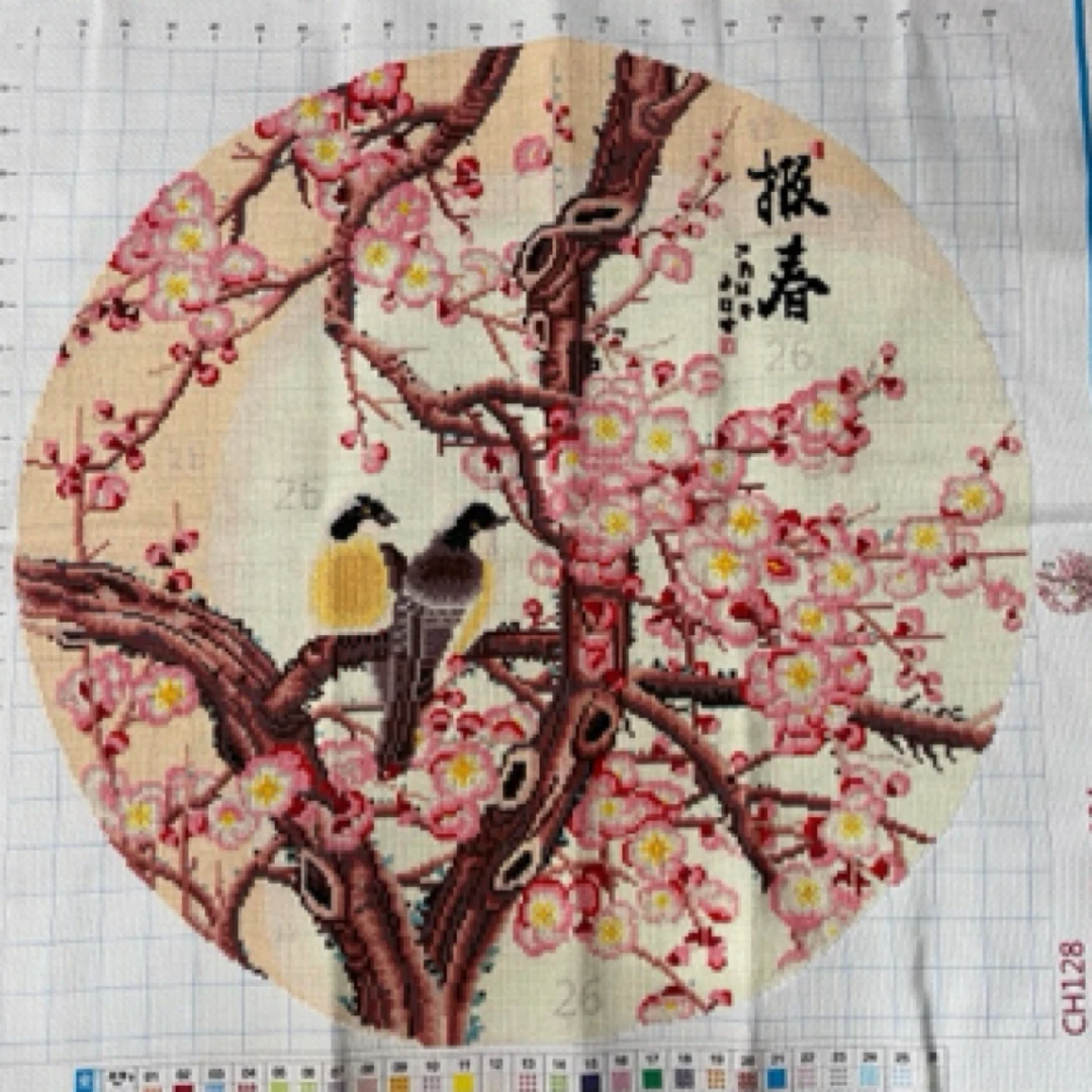 纯手工绣好的十字绣成品128报春图装饰画