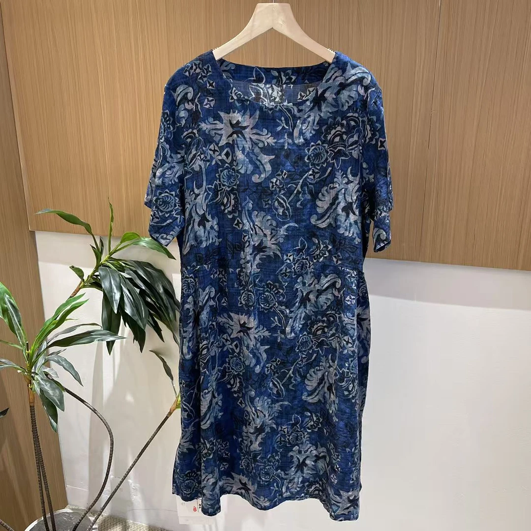 14855新款夏季优雅减龄宽松碎花连衣裙