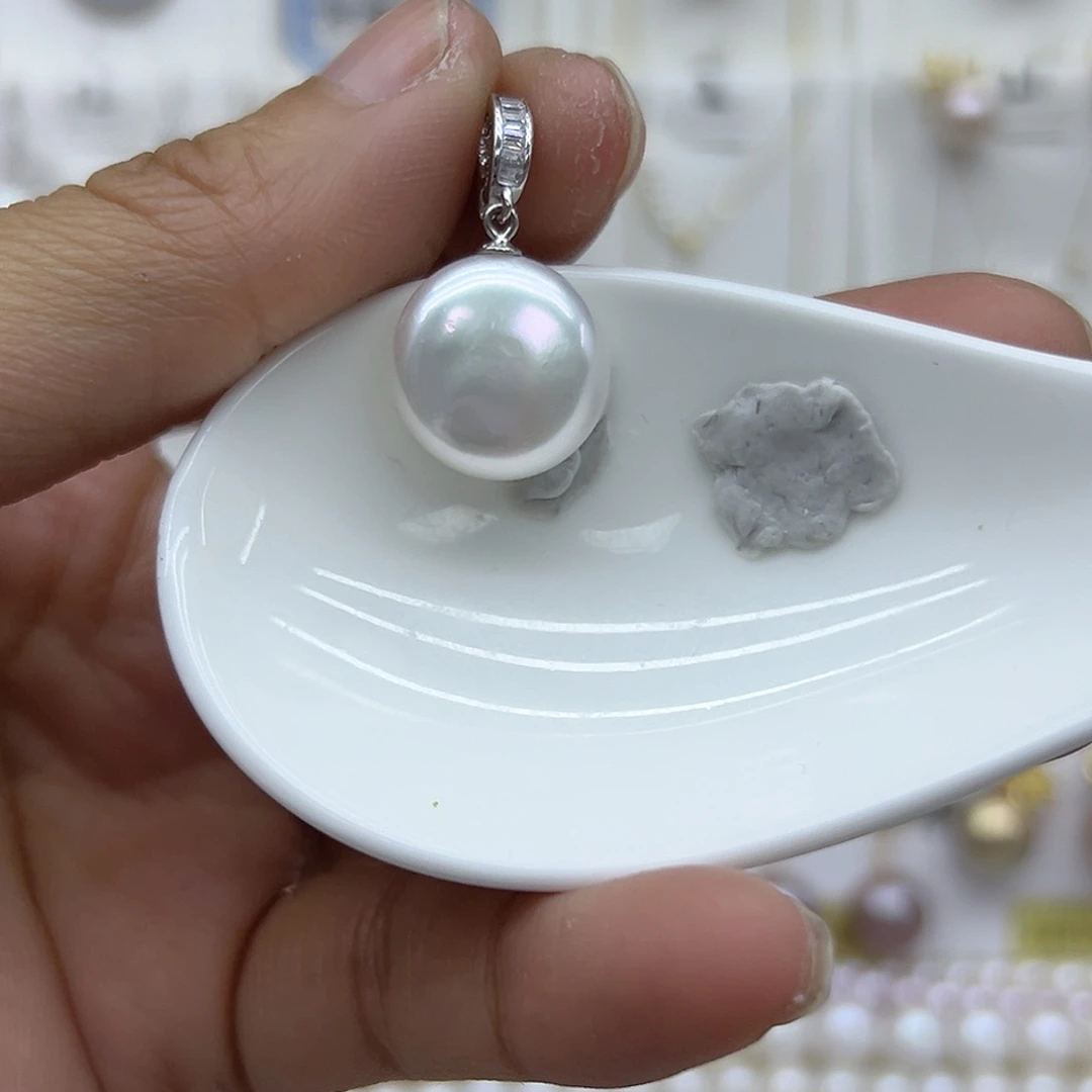 淡水珍珠颈饰银S925镶嵌7