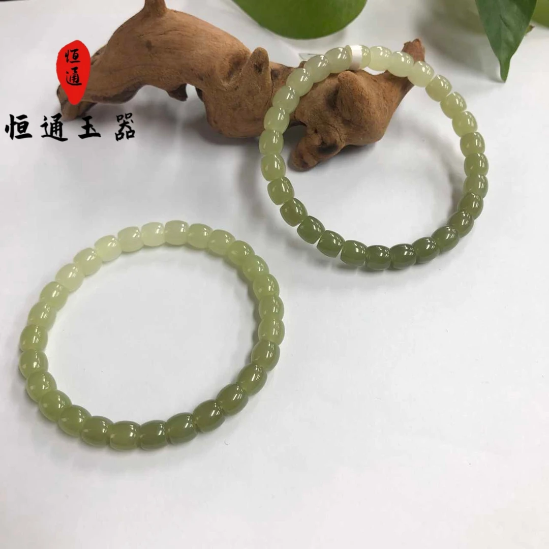 和田玉渐变直切手串多样性发一规格约7mm-1-238