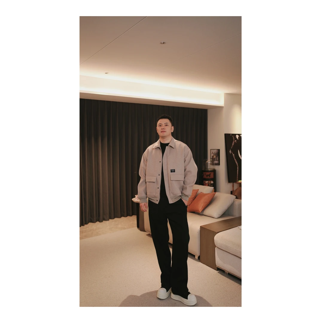 四哥LISIR-25AW 羊毛格纹底复古风夹克外套--0747