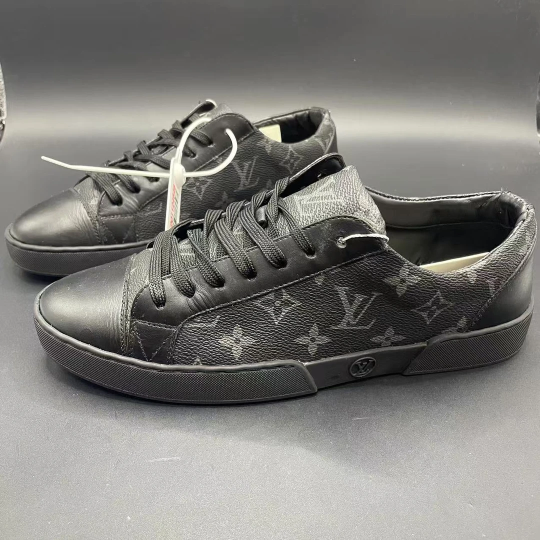 95新 LouisVuitton/路易威登 黑老花满印贝壳头低帮板鞋多尺码