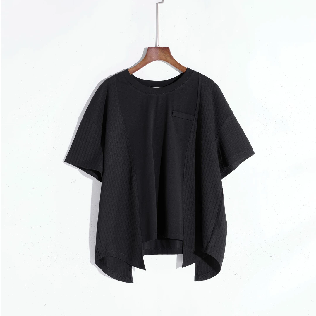 2025夏季福利捡漏原创设计师品牌下摆不规则短袖T恤