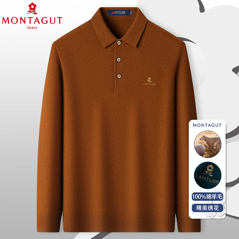 【梦特娇】【100%绵羊毛】秋冬男士羊毛衫毛衣针织衫套头打底衫男装