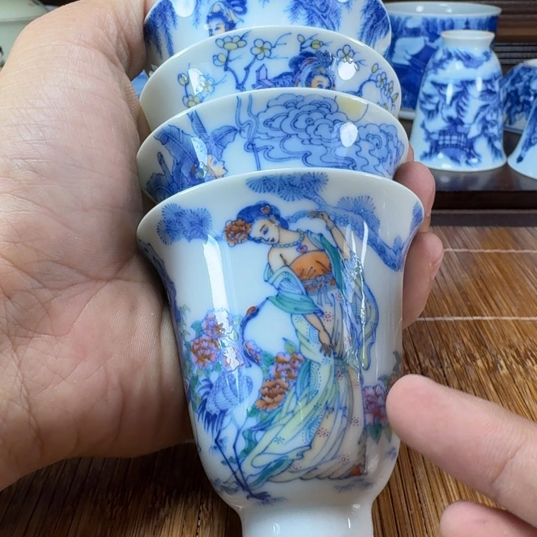 东***天瓷片当代景德镇陶瓷手绘茶具