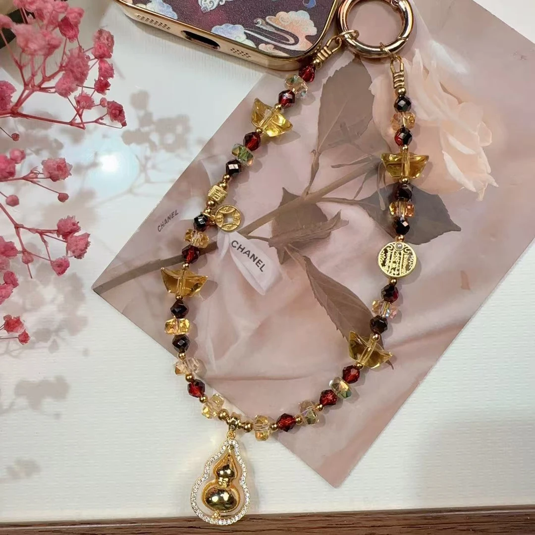 2535【葫芦】ins时尚手工女挂饰通用防丢手提防摔手机链手机挂绳