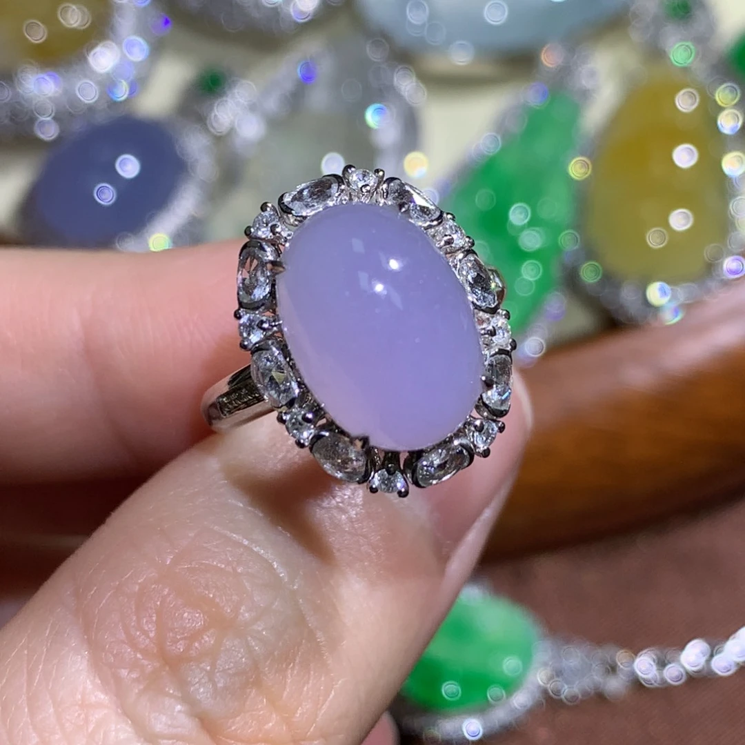 翡翠戒指18K金镶嵌特价