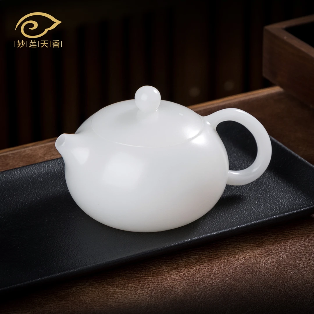 妙莲天香高端冰种玉瓷西施壶泡茶家用中式陶瓷茶具泡茶壶单壶送礼