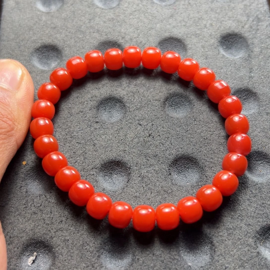 南红玛瑙东山大䧟坝料南红手串尺寸7.5mm未镶嵌