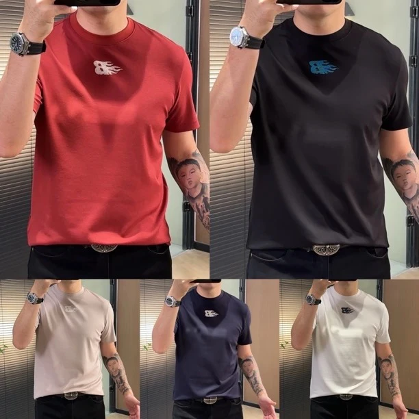 B8820-新男士高质感柔软时尚简约大气圆领短袖T恤