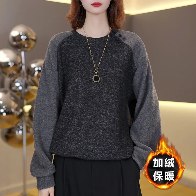 时尚秋冬新款女宽松卫衣2025洋气显瘦上衣 5819