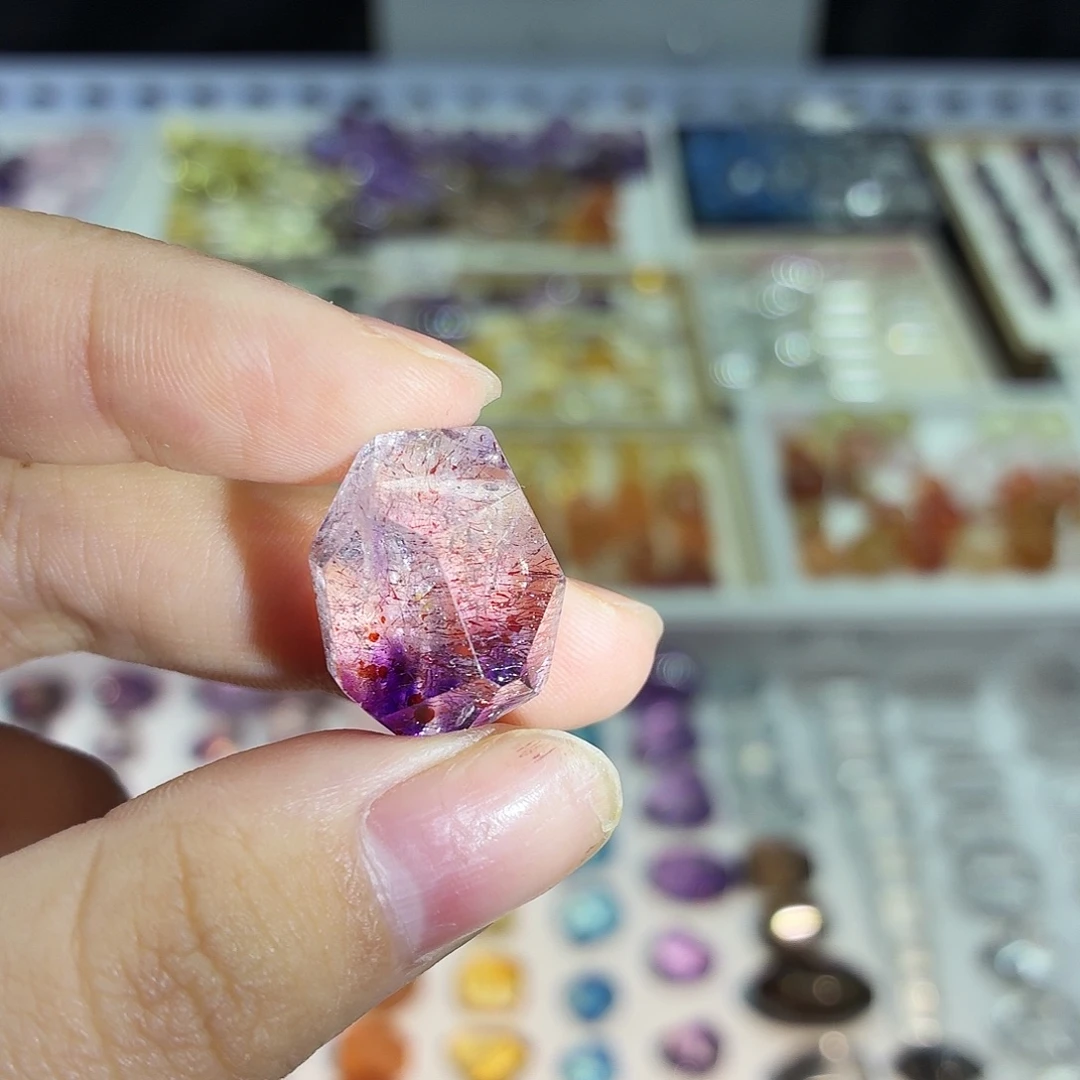 未镶嵌水晶吊坠(不含链)紫超七 随形 打孔定制不退换