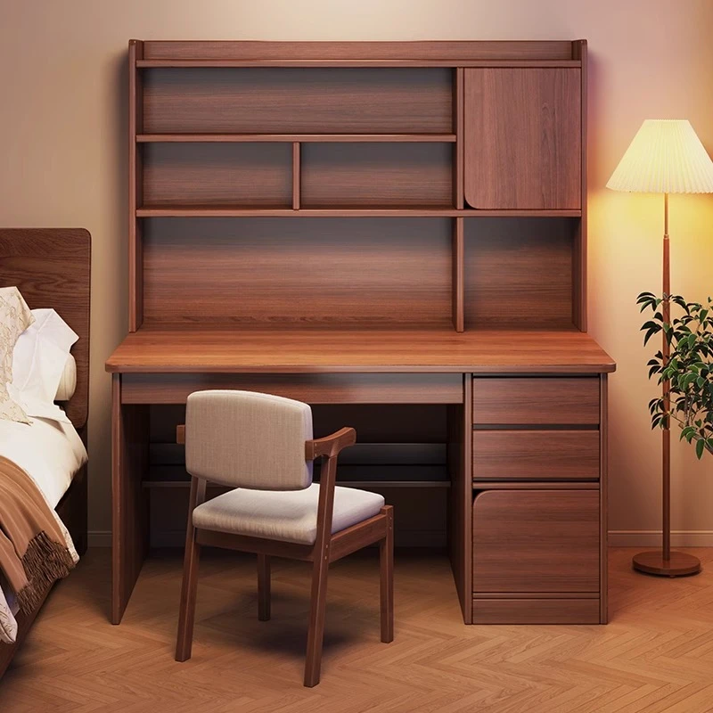 书桌书柜一体2025新款书桌实木书桌学生专用学习书桌书桌椅电脑桌