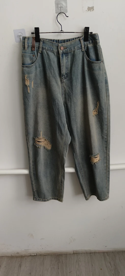 微弹力无弹力做旧薄款大码牛仔裤常规城市机能风