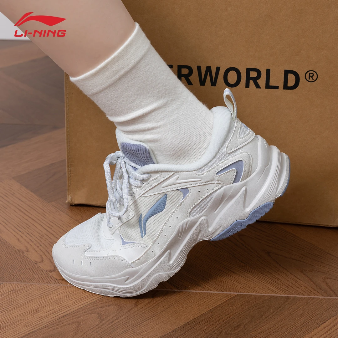 李宁启星女鞋老爹鞋透气轻便百搭鞋子女款爆款2025新款正品休闲鞋