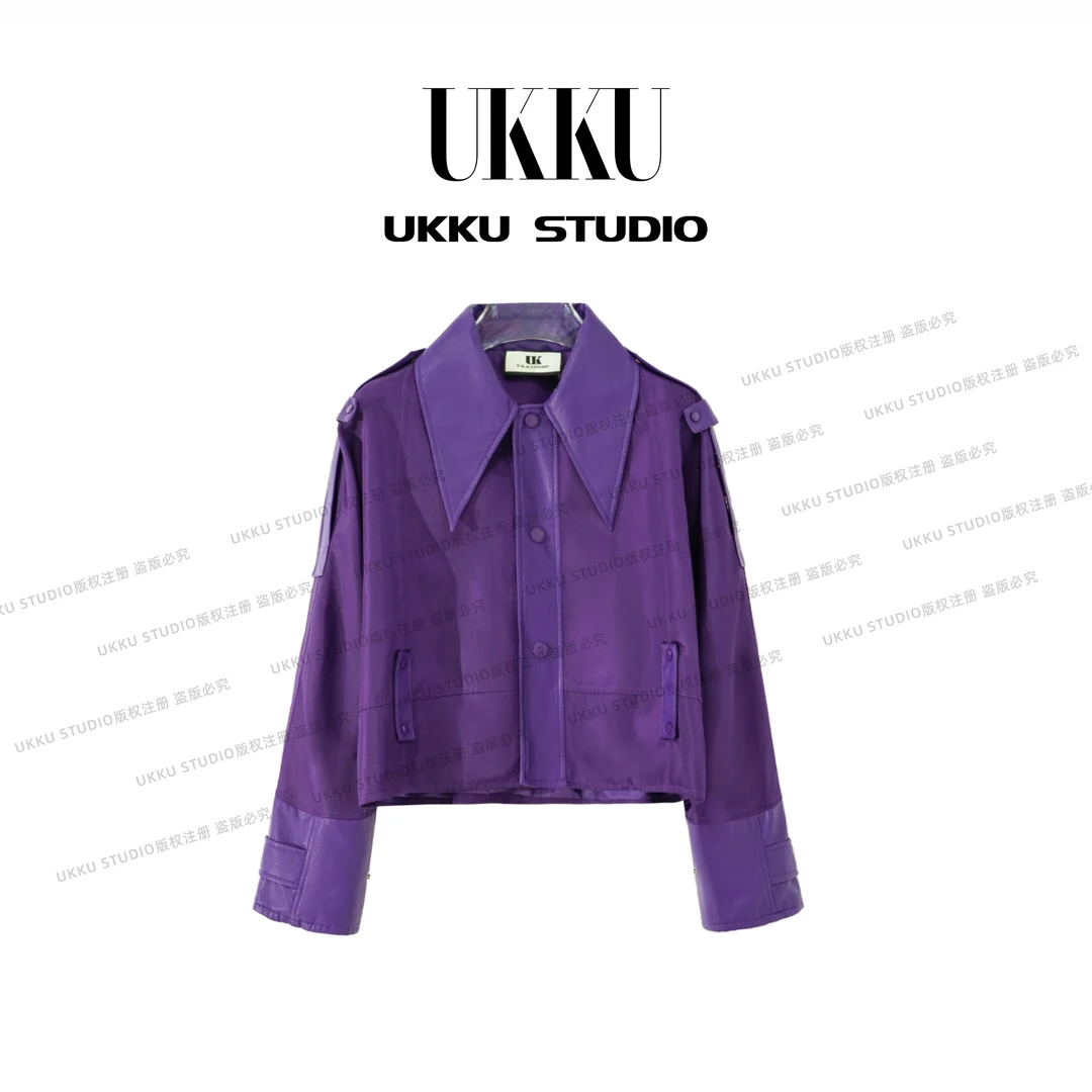大美原创【UKKUSTUDIO】简约纯色气质装夹克外套翻领秋冬秋冬614922