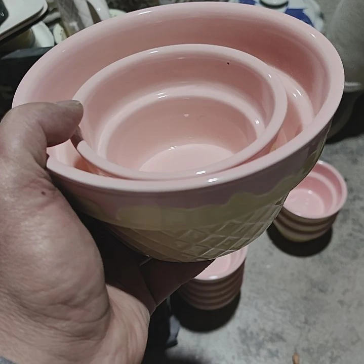 陶瓷便携款瑕疵甜筒大和小内粉