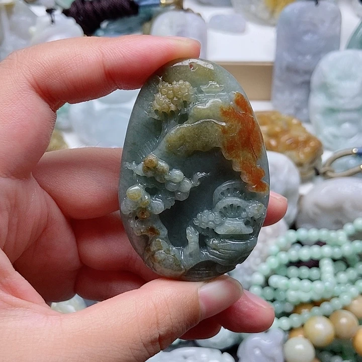 翡翠未镶嵌吊坠(不含链)1