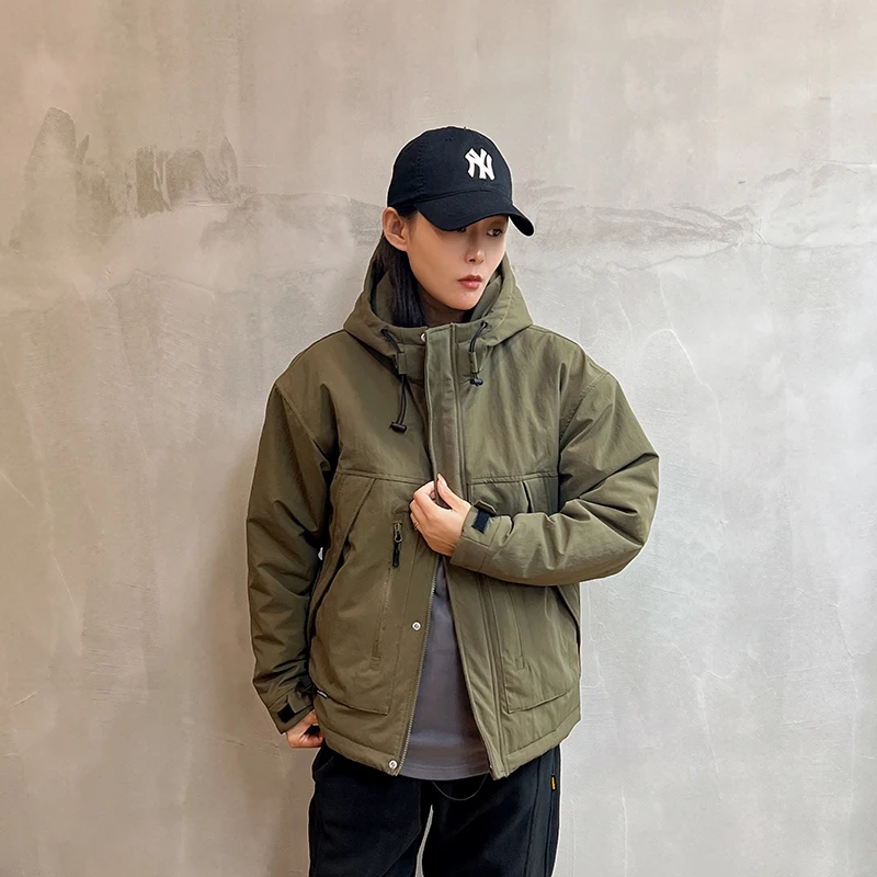 GS1288M款工装防水棉服三防面料加绒加厚日系情侣款ins韩版男装