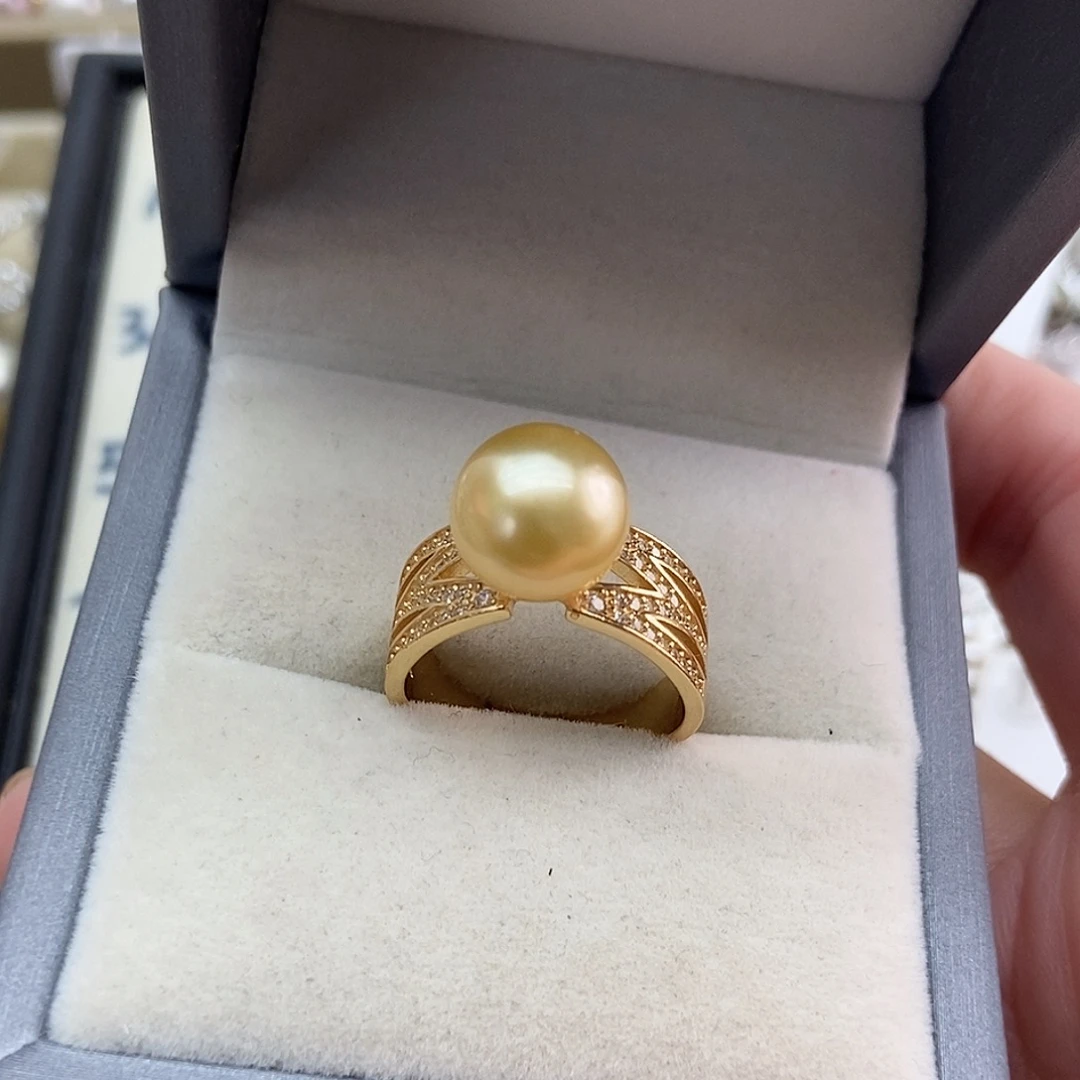 海水珍珠银S925镶嵌戒指