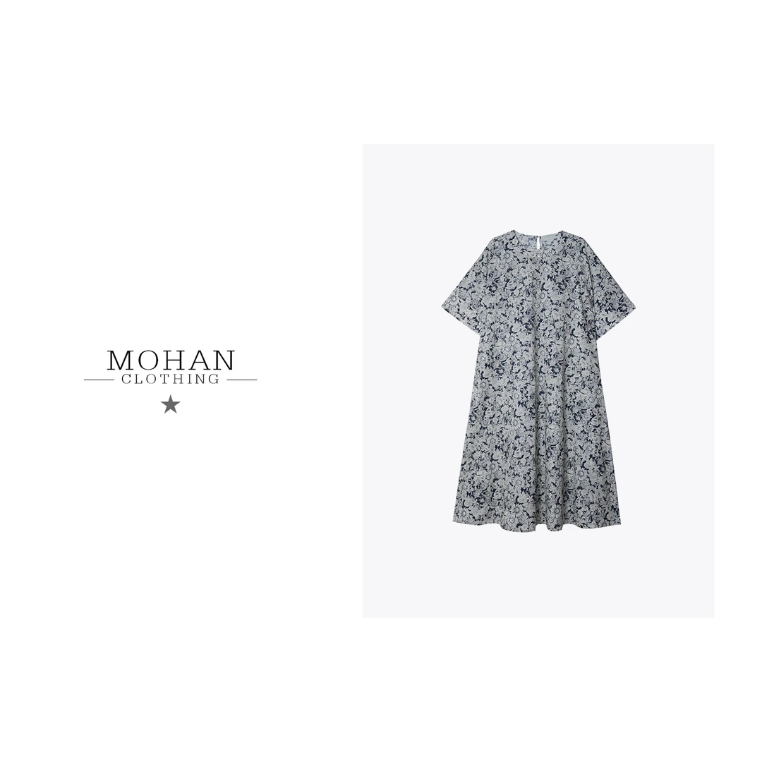 CLOTHING/墨含高奢时尚潮流气质百搭休闲夏季纯棉连衣裙WJ623-1