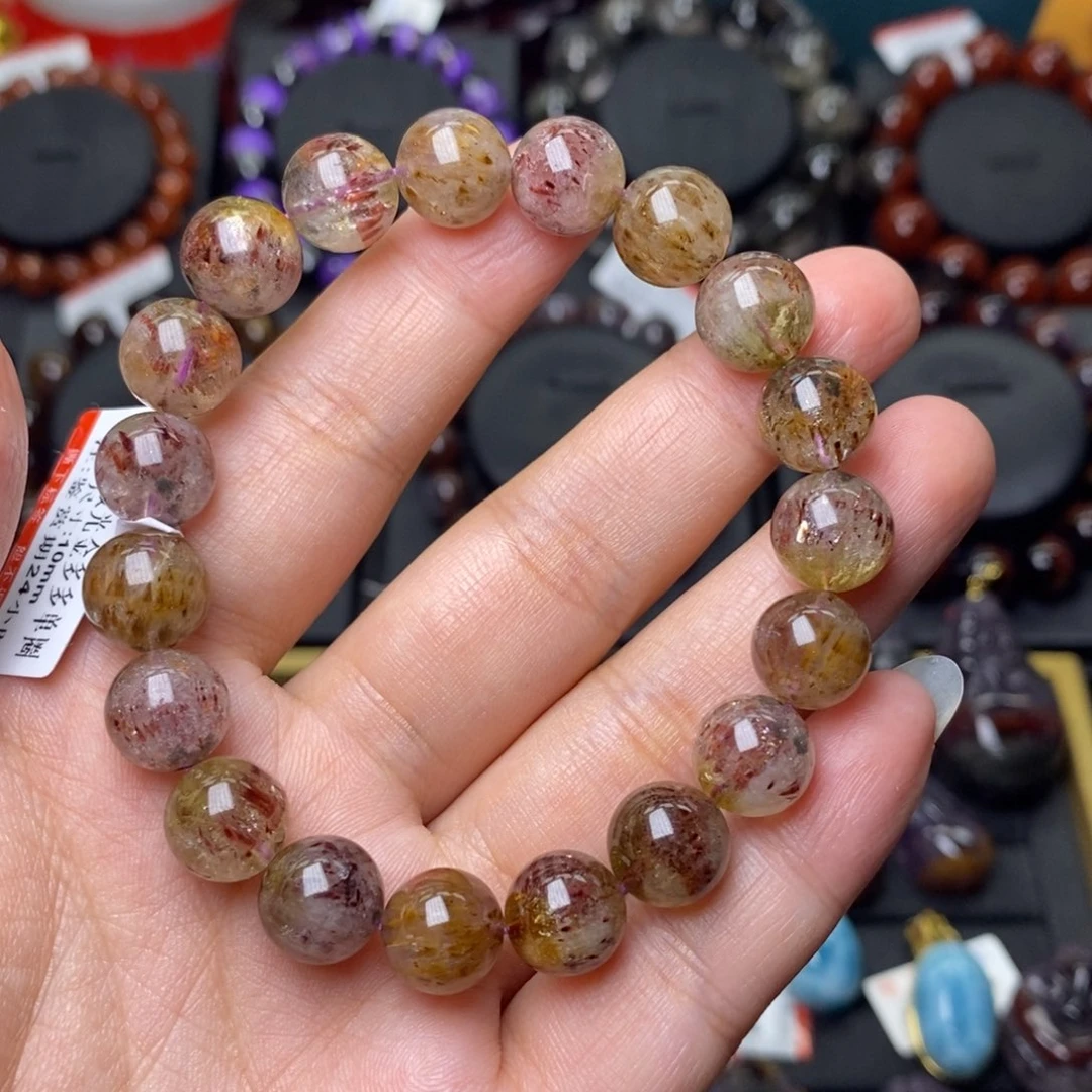 未镶嵌手链水晶老矿黄金极光单圈10mm