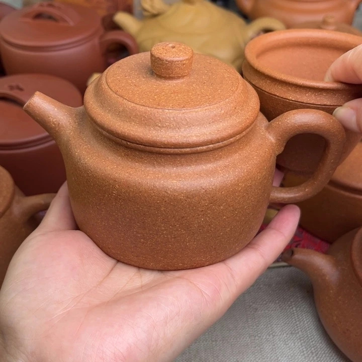 紫砂茶壶原矿黄降坡20目德钟精工半手260cc