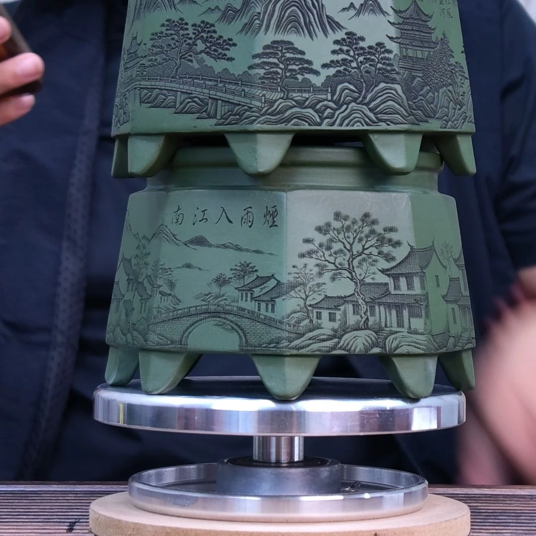 紫砂花盆同喜同喜