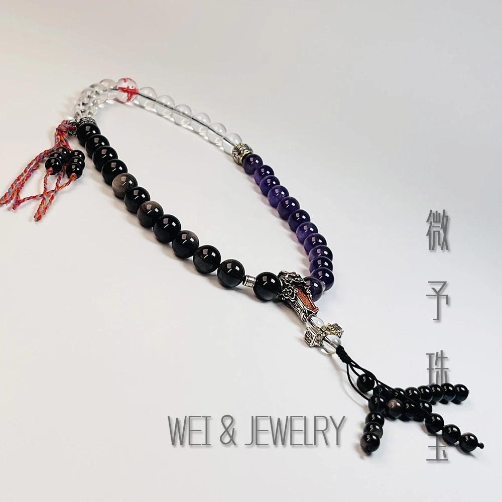 【微予珠宝】【雷霆三十六元帅】天然水晶白水晶设计项链多样性发其一