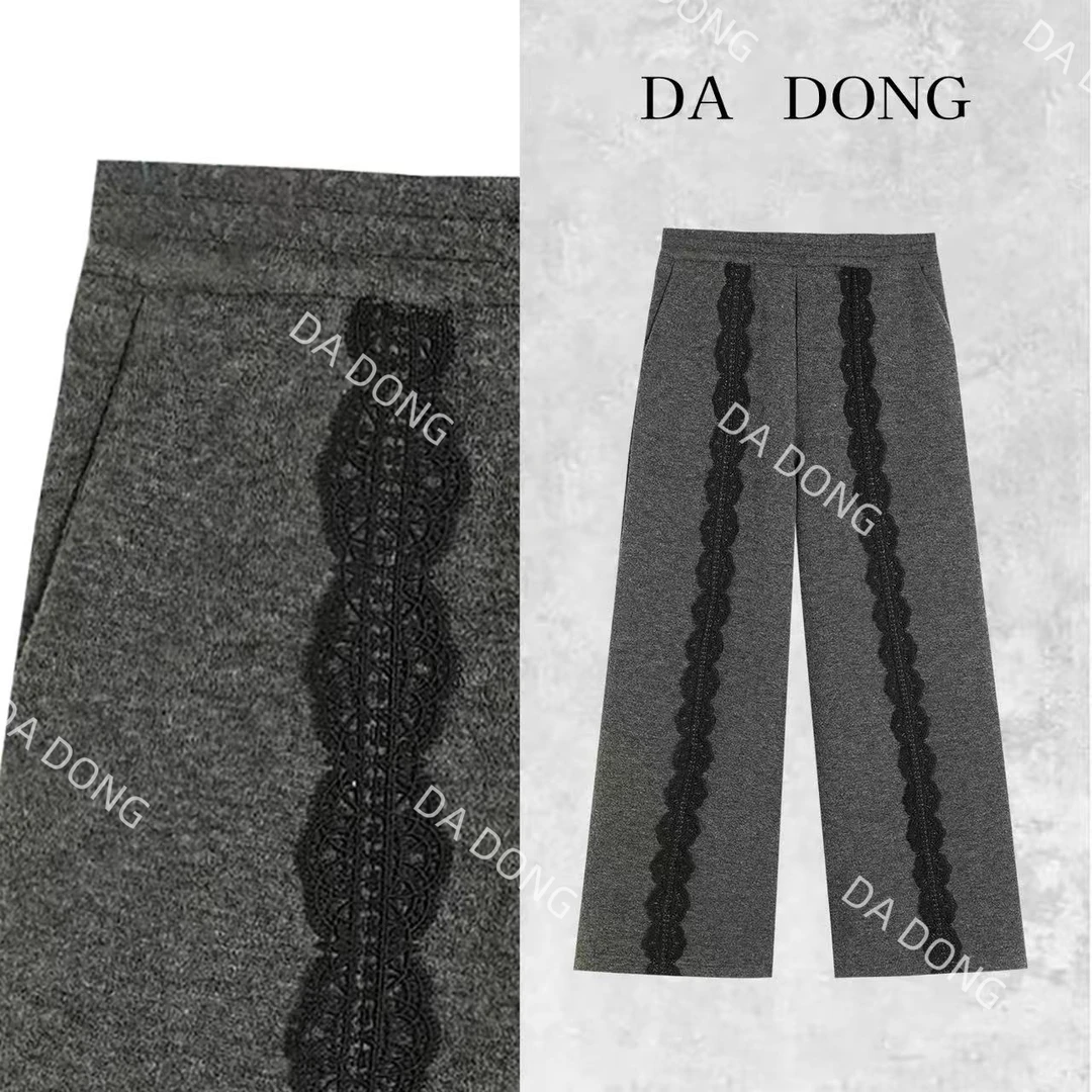 【加绒】花边裤--新中式国风气质时尚休闲百搭宽松潮流显瘦减龄裤子