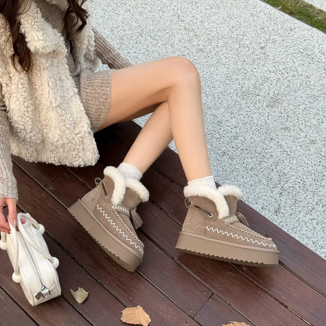 小发喵「奢暖复古毛绒厚底雪地靴｜ 时尚潮人必备暖酷御寒靴款」777