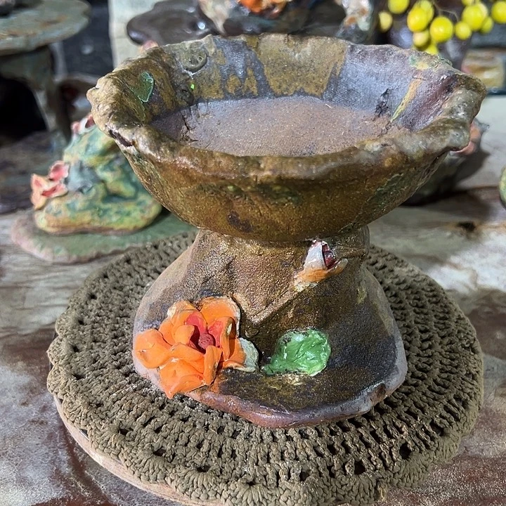 手工粗陶高温花盆