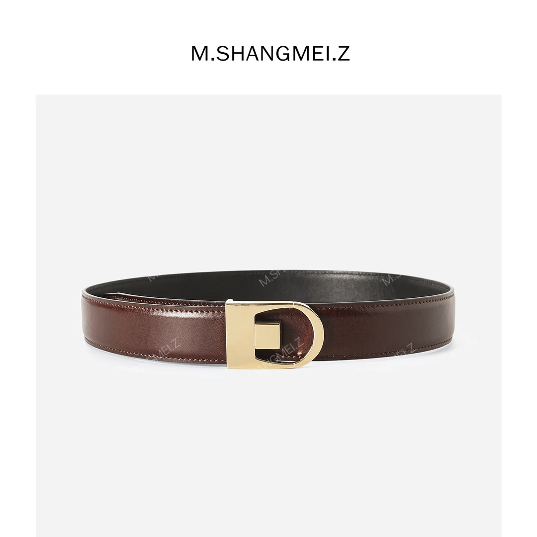 M.SHANGMEI.Z/沐熙美大哥复古高级质感百搭牛皮腰带皮带F11498