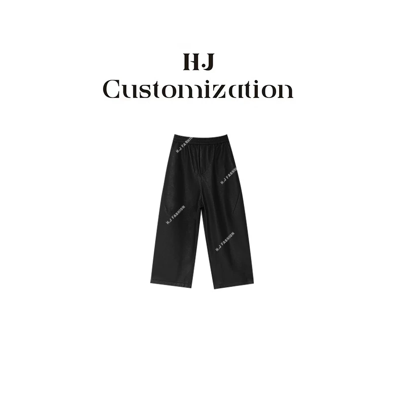 【郝洁】“皮萝卜”时髦气质百搭调性宽松松紧腰加厚绒皮裤7052