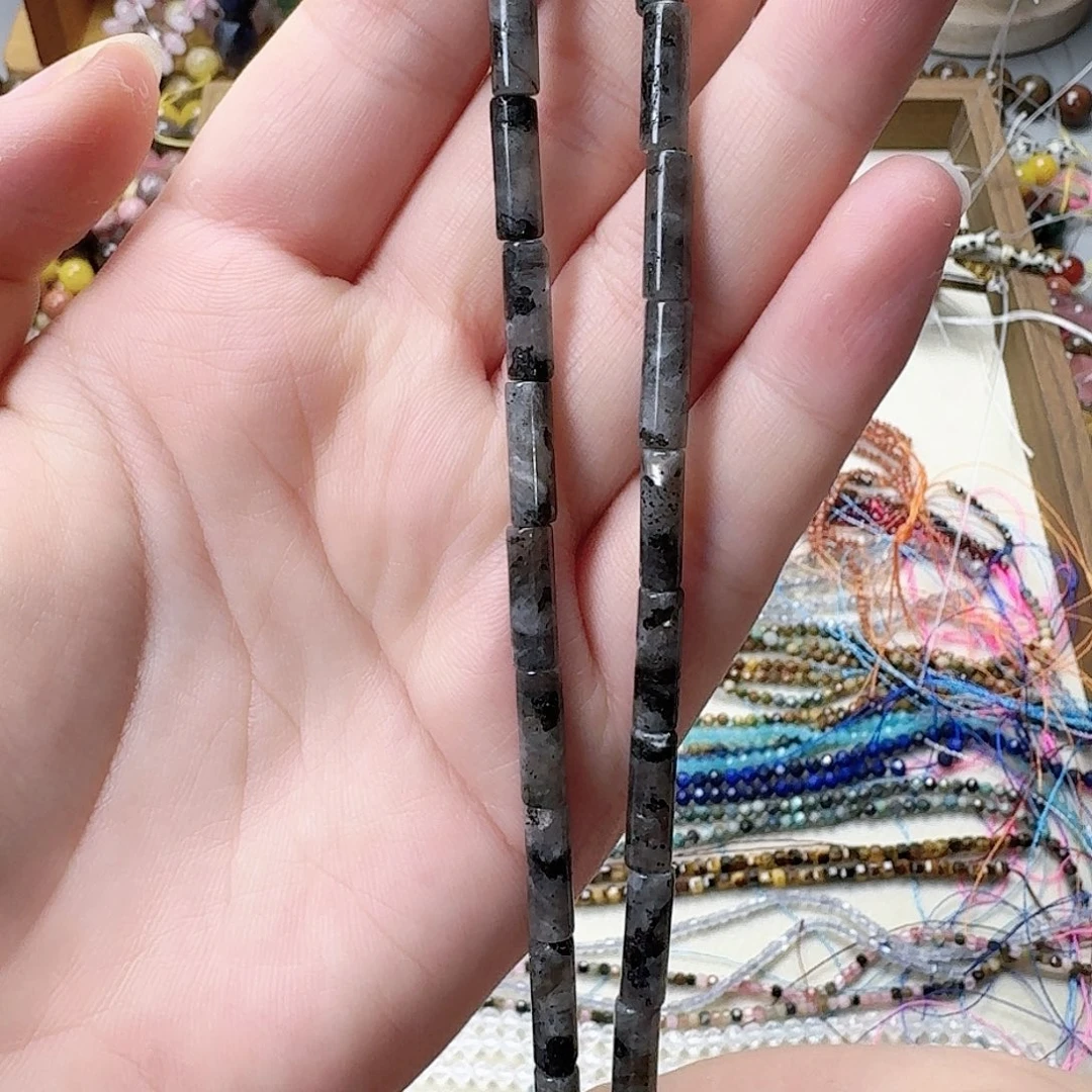 未镶嵌玛瑙/玉髓珠宝半成品卡4闪光石圆管一条