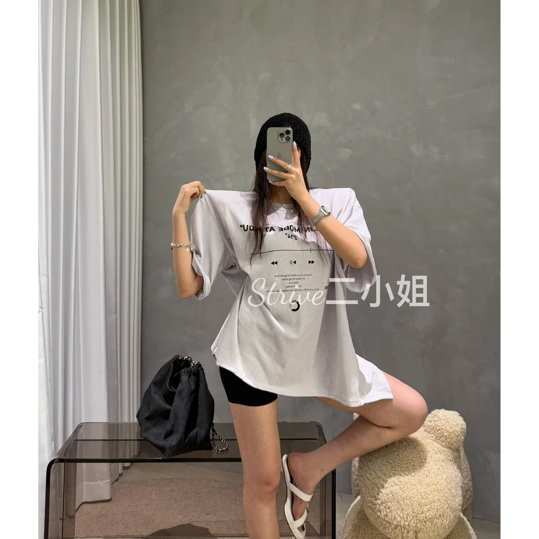 【废土丹宁】原单泡菜订制复古印花后背绑带T恤