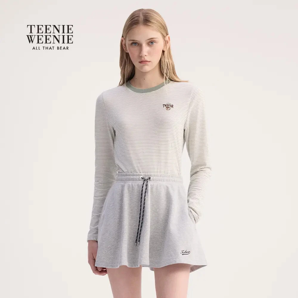 TeenieWeenie小熊女装T恤25秋季新款活力条纹打底衫TTLS254T01T