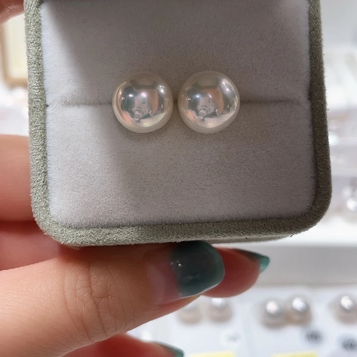 非金属10.5mm正圆耳钉福利银蓝绿不退换