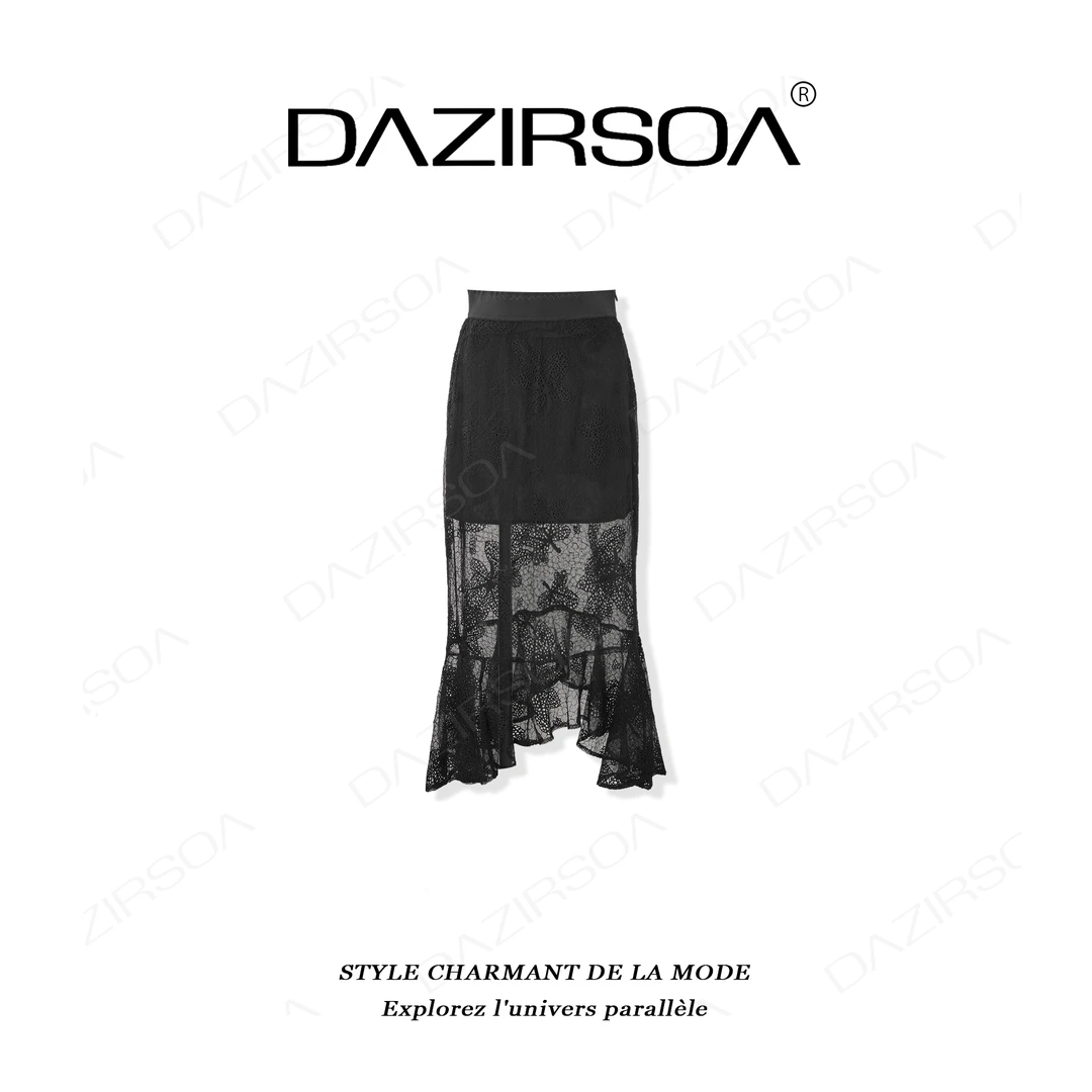 DAZIRSOA/达姿“轻盈如缕”时尚百搭镂空洋气蕾丝半身裙 X251