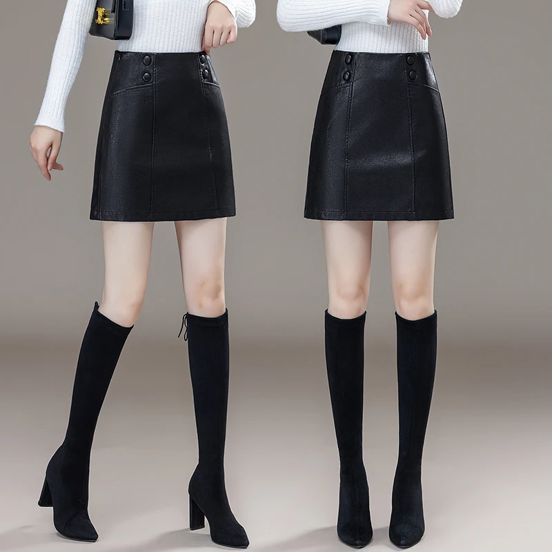 休闲高腰短裙2025秋季新款网红女款半身裙气质时尚爆款包臀皮裙