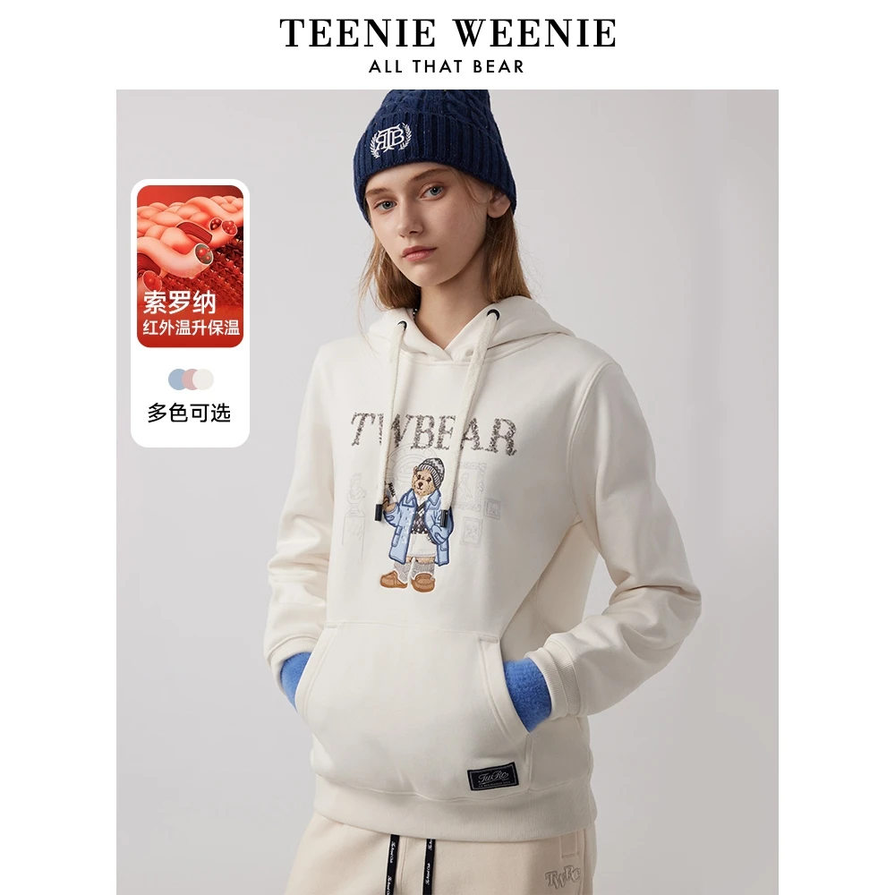 【达人专属】TeenieWeenie小熊24年秋学院风连帽卫衣女TTMW244T01P