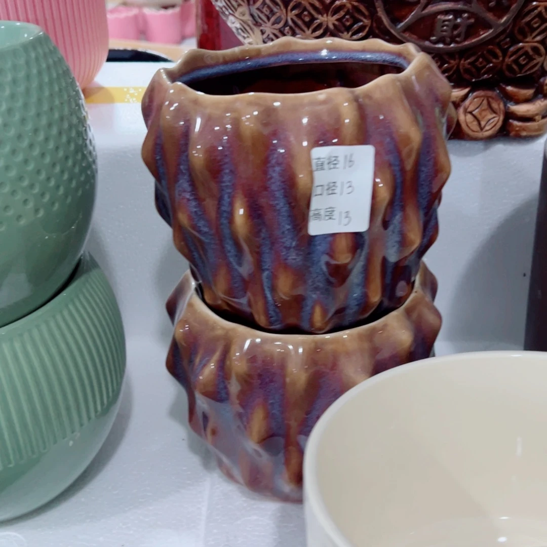 有孔，陶瓷花盆满10米包邮发货